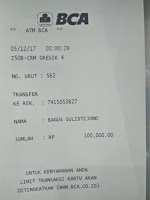 bukti transfer travel surabaya