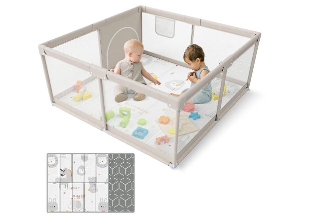 ZEEBABA Baby Playpen with Mat