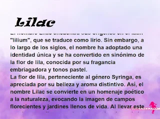 ▷ Significado del nombre Lilac