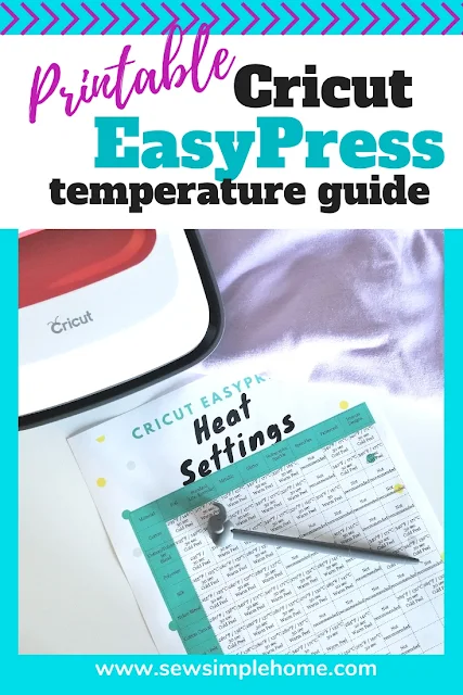 Looking at getting the new Cricut EasyPress for your crafting projects?  This temperature guide is perfect to use as a reference when using heat transfer vinyl on materials like fabric, wood, canvas, and paper.
