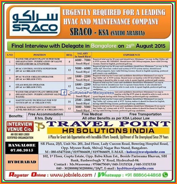 SRACO KSA Large job vacancies