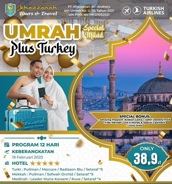 Paket Umroh Plus Turki 2023