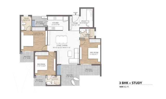 m3m crown floor plan