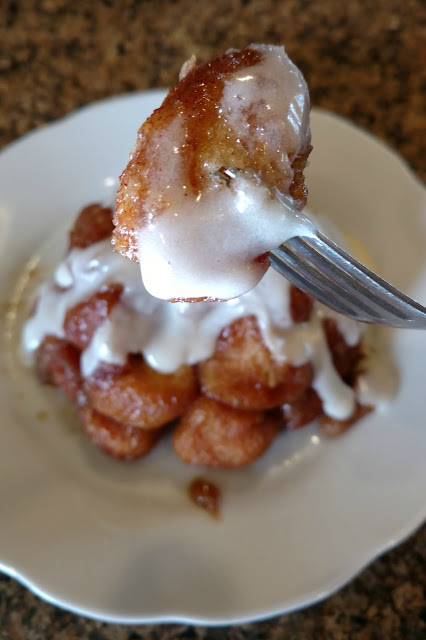 These yummy cinnamon roll bites for two is the perfect solution to those late night cravings for a cinnamon roll or when you don't have time (or patience) to make a whole batch!