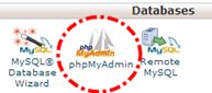 Tombol phpMyAdmin