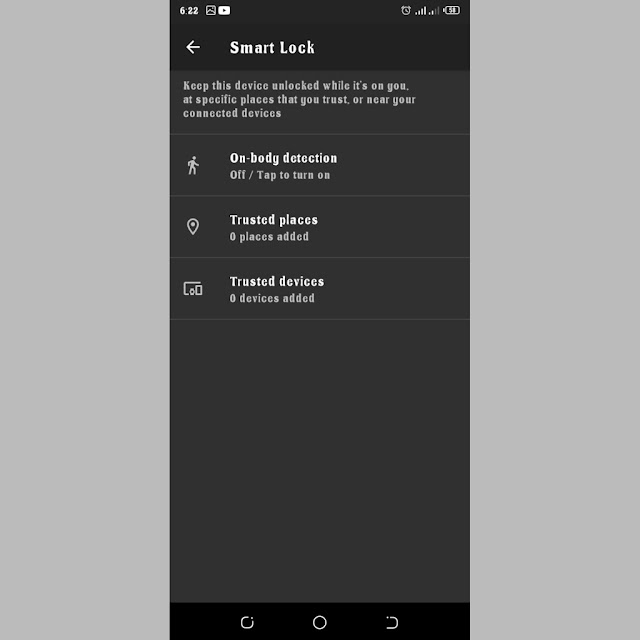 Enable smart lock feature on Android phone