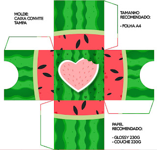 Watermelon Heart: Free Printable Boxes.