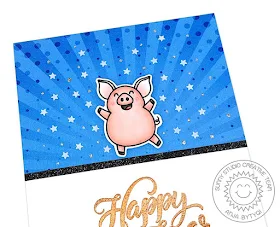 Sunny Studio Stamps: Hogs & Kisses Season's Greetings New Years Card by Anja Bytyqi 