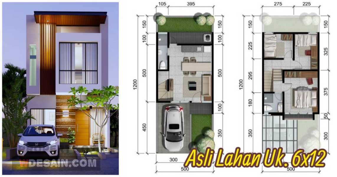  Rumah  5x12 2 Lantai Tampak  Depan  Dan  Denah  DESAIN  RUMAH  MINIMALIS 