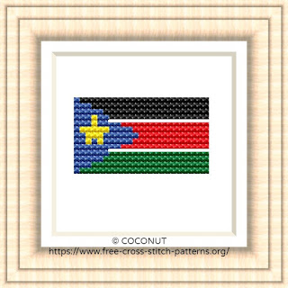 NATIONAL FLAG OF SOUTH SUDAN CROSS STITCH CHART