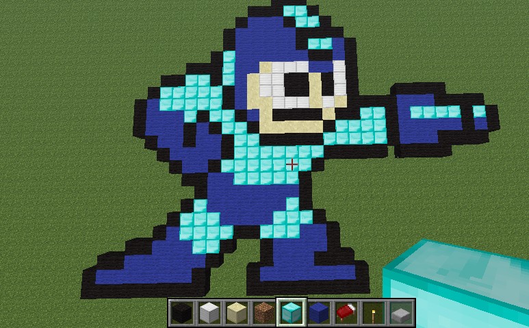 Creative pixel art Megaman building ideas | Minecraft Pixel Art
