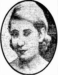 News clipping headshot of a young white woman with blonde hair coiffed in a 1930s style