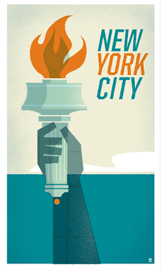 new york torch vintage poster quebob