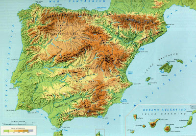 Resultado de imagen de mapa físico españa