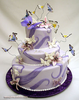 Purple Butterfly Wedding Cakes