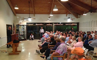 John Kretschmer speaking about his new book at the Coconut Grove Sailing Club