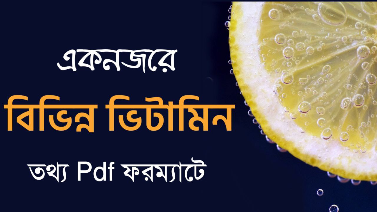 একনজরে বিভিন্ন ভিটামিন PDF || Aknojore Bivinno Vitamins