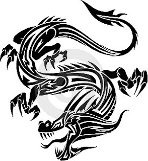 Tribal Dragon Tattoo Sketches Design