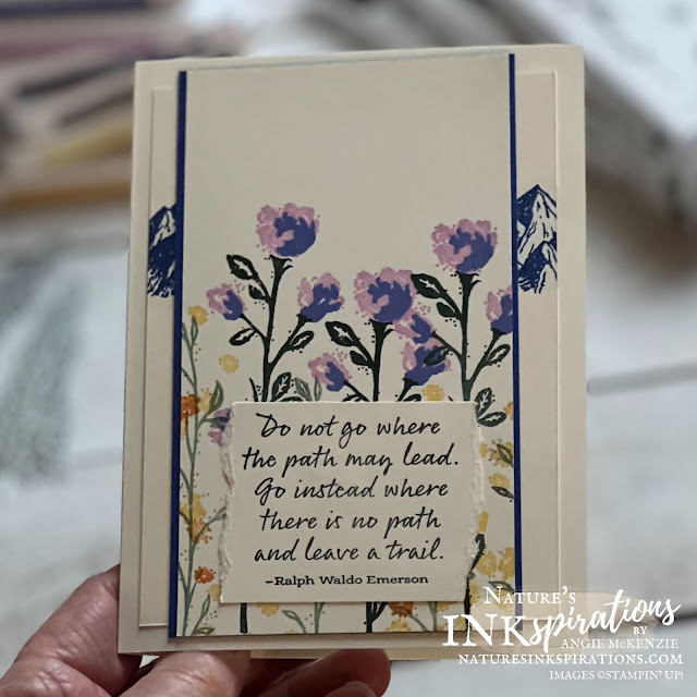 Mountain Wildflower Meadow Sympathy Card (holding) | Nature's INKspirations by Angie McKenzie