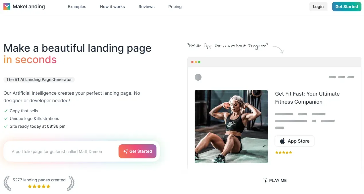 Makelanding - AI Landing Page Creator makelanding ai, makelanding landing page design, makelanding landing page, makelanding reviews, makelanding pricing