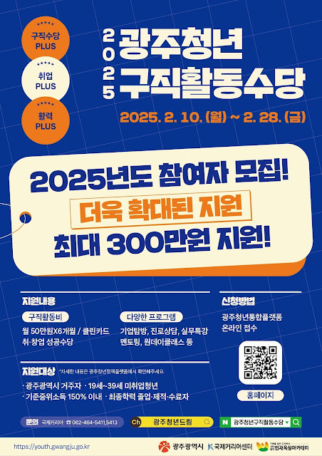 2025 광주 청년구직활동수당 신청 대상, 지원 내용, 신청 방법 총정리