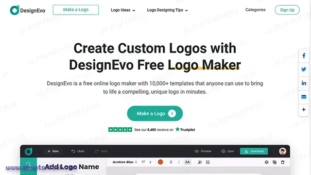 DesignEVO - إنشاء شعار مجاني بالذكاء الاصطناعي