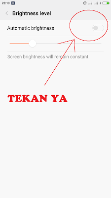 Setting Kecerahan Layar atau Display