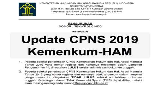 langkah selanjutnya setelah lulus seleksi administrasi cpns 2019 kemenkumham