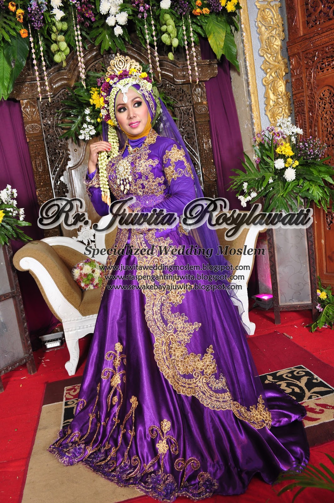 RUMAH SEWA KEBAYA  JUWITA Busana Pengantin  Warna  Ungu  Couple