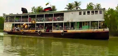 Steamer on a Rakhine River near Mrauk U