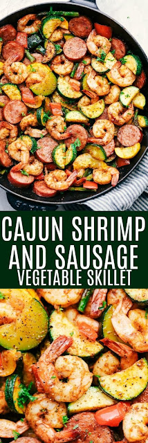 Cajun Shrimp And Sausage Vegetable Skillet