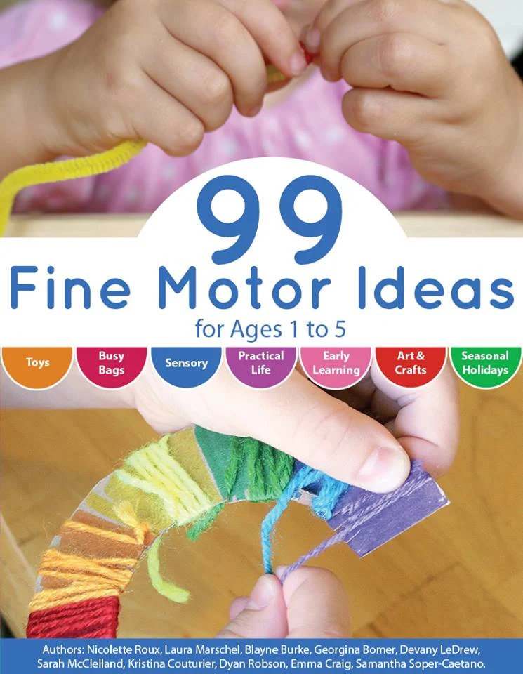 99 Fine Motor Ideas for Ages 1 to 5 Book co-authored by Dyan Robson from And Next Comes L