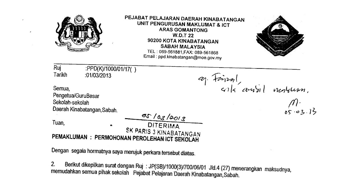 Surat Rasmi Permohonan Cuti Sekolah Balik Kampung - Downlllll