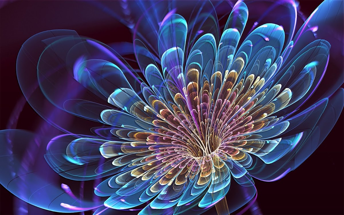 3D Blooming Flower Widescreen Wallpaper