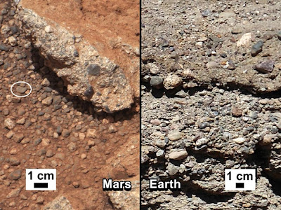 Pebbly rocks testify to old streambed on Mars