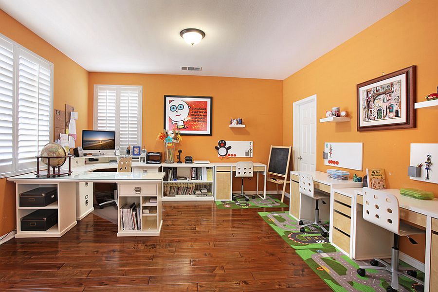 25 Desain  Interior Cat  Rumah  Warna  Orange 