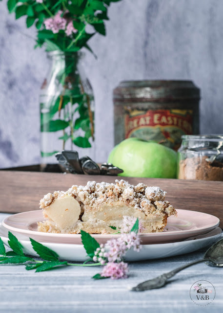 tarta alemana de manzana y nuez