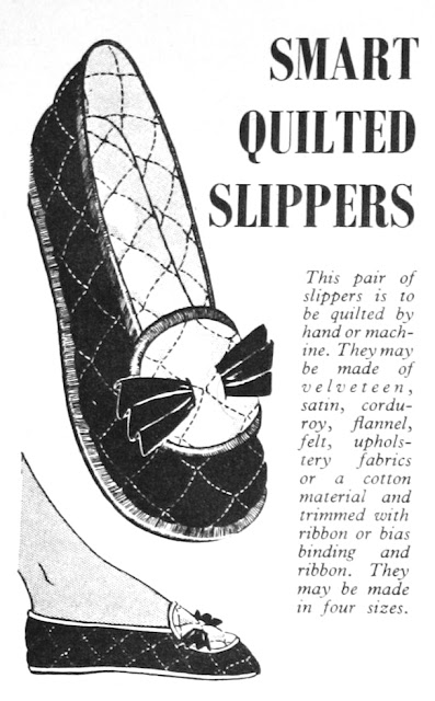 The Vintage Pattern Files: Free 1950's Sewing Pattern - Slippers