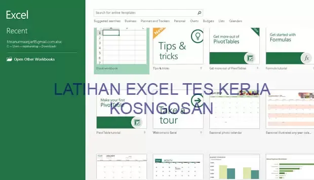 contoh soal latihan excel tes kerja