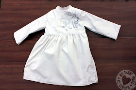 Girls White Trench Coat with Painted Design