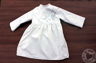 Girls White Trench Coat with Painted Design