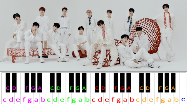 24H by SEVENTEEN Piano / Keyboard Easy Letter Notes for Beginners