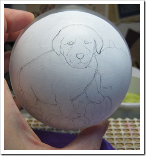 Puppy ornament before painting