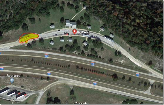 Google Map, Satellite view, Kerryville Texas  Rest Area
