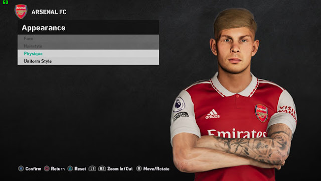 Emile Smith Rowe Tattoo For eFootball PES 2021