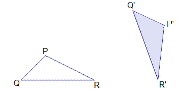 Example 3: Question: If ΔP’Q’R’ be the image of the ΔPQR under the rotaion, find the centre and the angle of rotation.