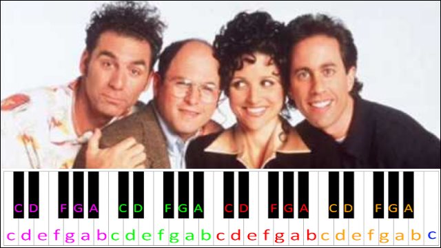 Seinfeld Theme Piano / Keyboard Easy Letter Notes for Beginners