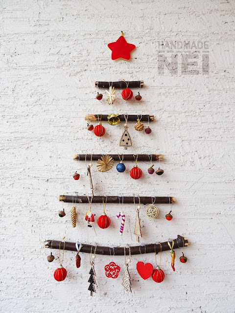 Handmade Nel: Еко коледна елха за стена от дърво "Коледен ден"