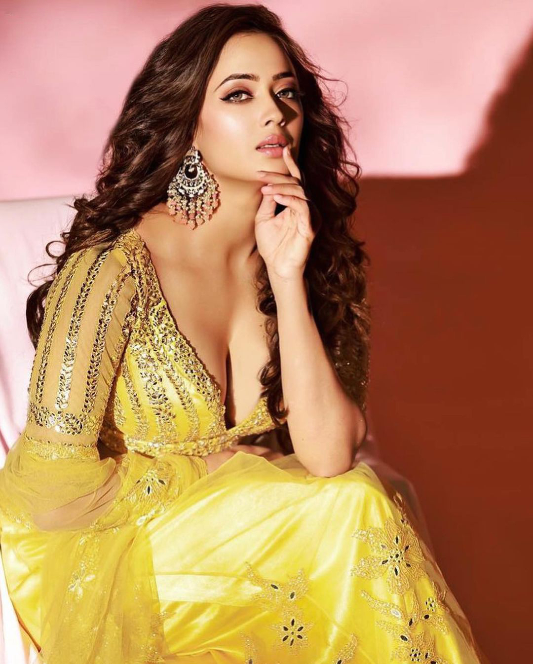 Shweta Tiwari cleavage yellow saree hot tv actress