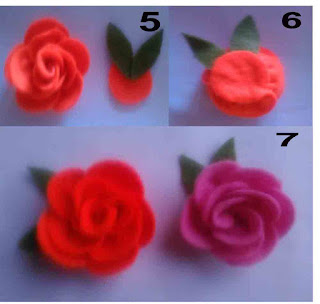 Tutorial bross bunga mawar cantik dari flanel part 2